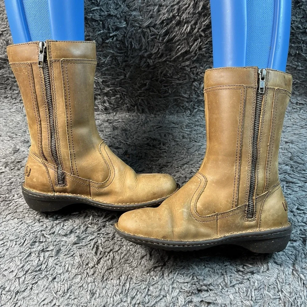 UGG Australia 1006083 Kaleen Leather Boots Sheepskin Chestnut Size 5